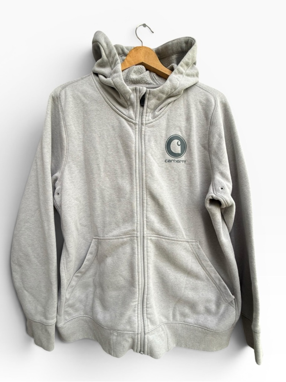 Carhartt Force Slightly Fitted Grey Heather Full Zip Sweatshirt Hoodie XXL